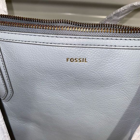 Fossil NIB Sydney Tote Smokey Blue Tote Shoulder Bag Purse, MSRP $280 SOLD OUT - Picture 6 of 9